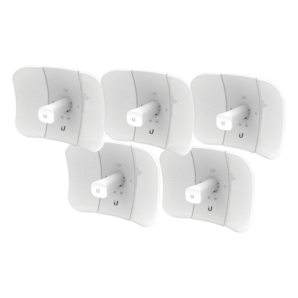 Kit de 5 LiteBeam 2x2 MIMO airMAX AC GEN2 CPE hasta 450 Mbps, 5 GHz (5150 - 5875 MHz) con antena integrada de 23 dBi