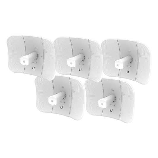 Kit de 5 LiteBeam 2x2 MIMO airMAX AC GEN2 CPE hasta 450 Mbps, 5 GHz (5150 - 5875 MHz) con antena integrada de 23 dBi