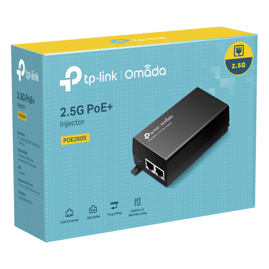 Inyector PoE+ (30W) / Gigabit 802.3 af/at / 2 puertos 10/100/1000 Mbps / Plug and Play / Fuente alimientación Integrada