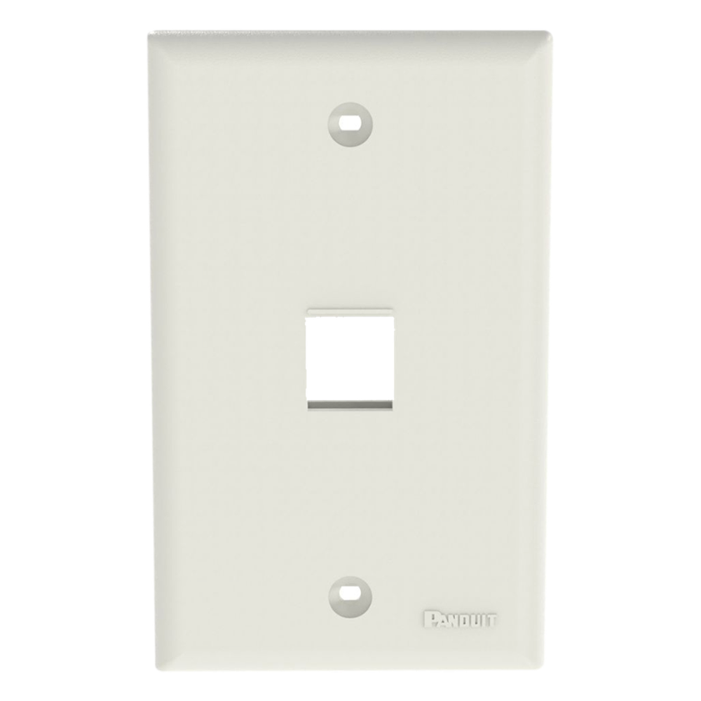 Placa de Pared Vertical, Salida Para 1 Puerto Keystone, Color Blanco Mate