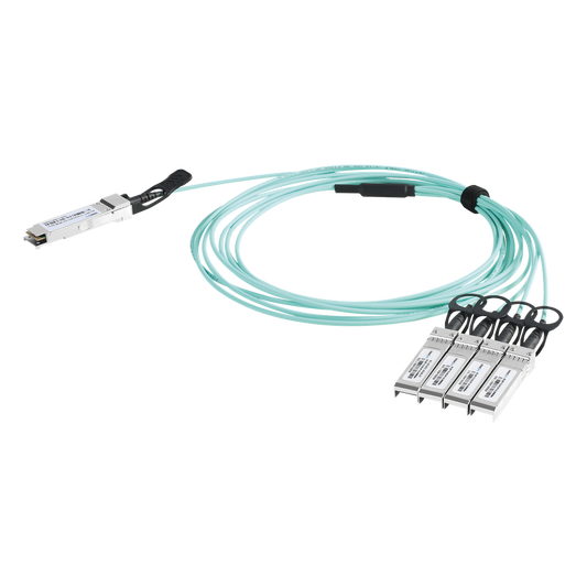 Cable AOC QSFP+ de 40 Gbps a 4x 10 Gbps / Cable de fibra óptica Activo / Longitud: 1 metro