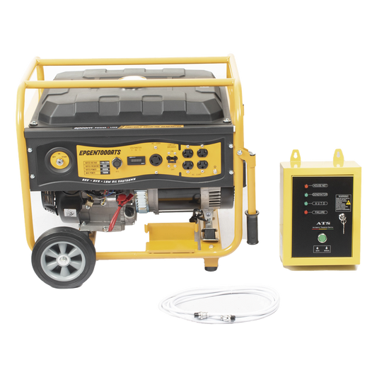 Generador a Gasolina / Planta de Emergencia con Encendido Automático, 6.5KW, 220Vac 2 Fases, Jaula con Ruedas para Fácil Traslado