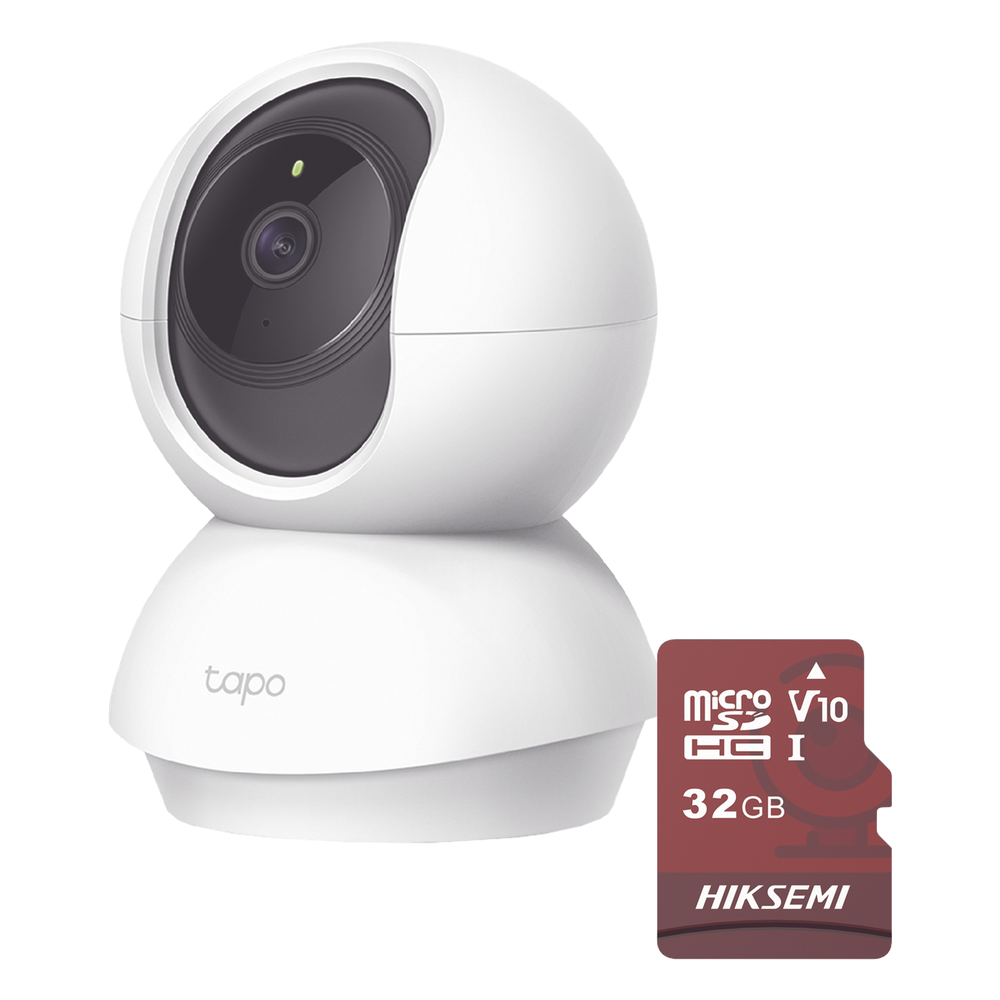 Kit de Cámara IP Wi-Fi / Incluye 1 Pieza Modelo TAPOC200 / 2 Megapixel /  Utiliza La App Tapo / 1 Memoria Micro SD  Hiksemi Modelo  HS-TF-E1/32G