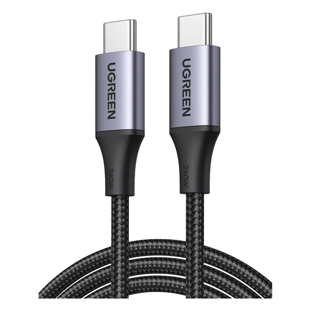 Cable USB-C a USB-C | 2 Metros | Potencia de Carga 240W | 48V/5A | PD3.1 /3.0 | 480 Mbps | Chip E-Market | Carcasa de Aluminio | Nylon Trenzado.