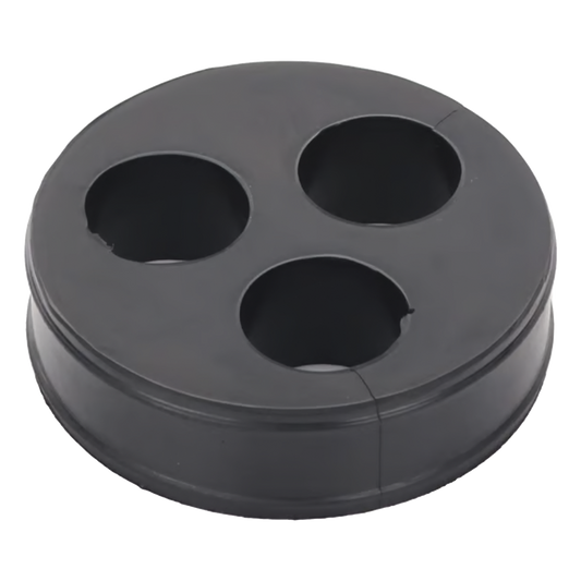 Inserto de Caucho de 4" Con Tres Orificios para Cable de 7/8 in