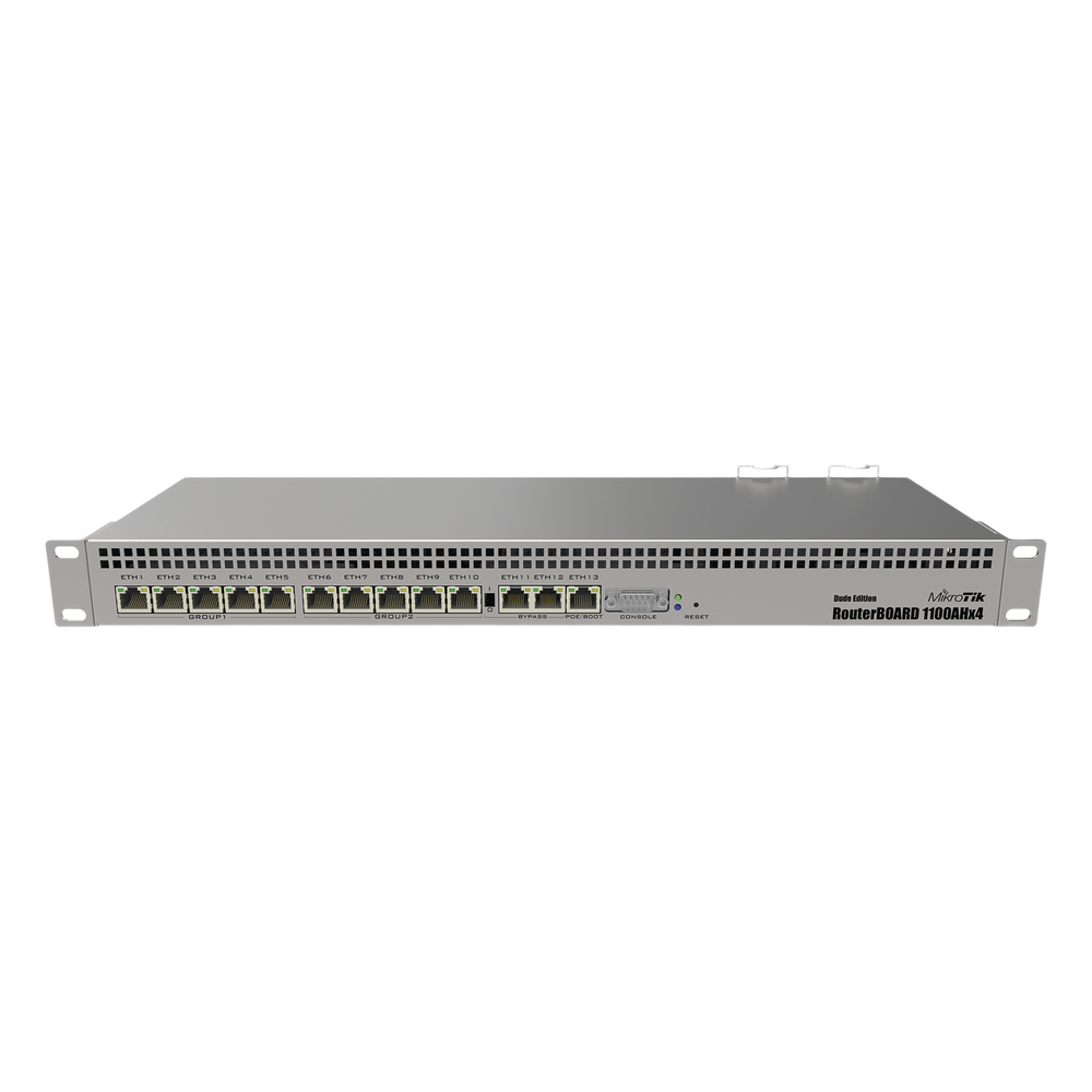 RB1100AHx4, CPU 4 Núcleos, 13 Puertos Gigabit Ethernet, 1 GB Memoria, Licencia Nivel 6