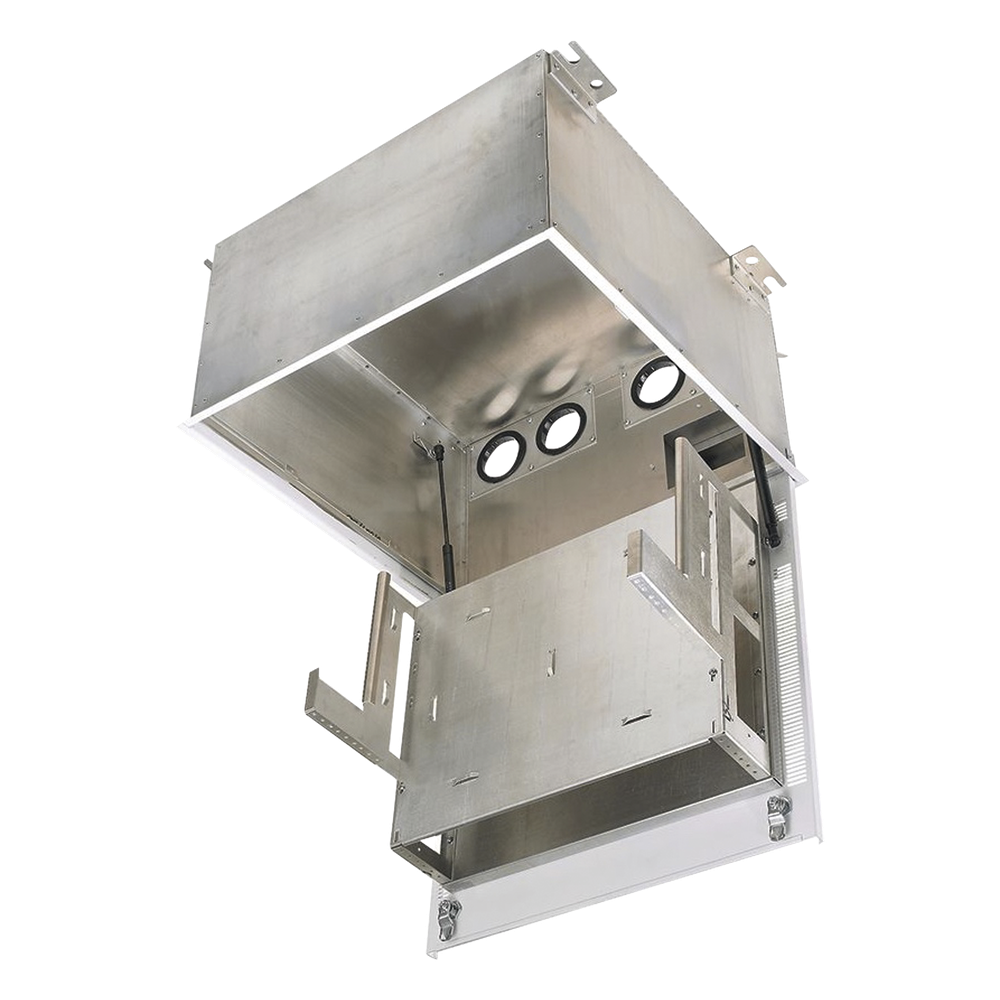 Gabinete PanZone Premium, de Montaje en Techo, Con 2 UR Para Equipo Activo y 6 UR Para Paneles de Parcheo, Fabricado en Acero, Color Blanco