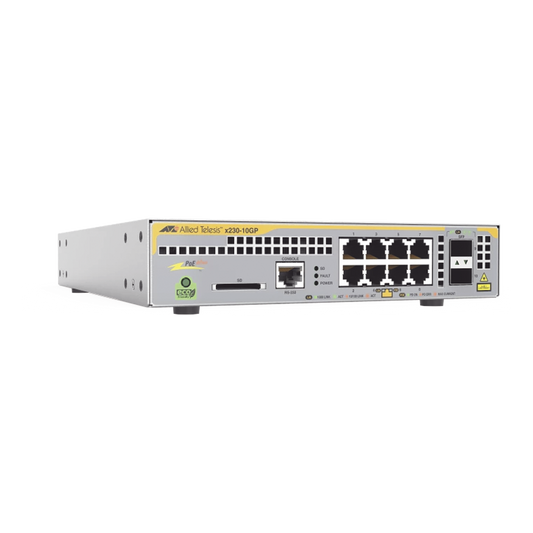 Switch PoE+ Administrable Capa 3 D/8 Ptos 10/100/1000 + 2 SFP Incluye Montaje AT-RKMT-J14