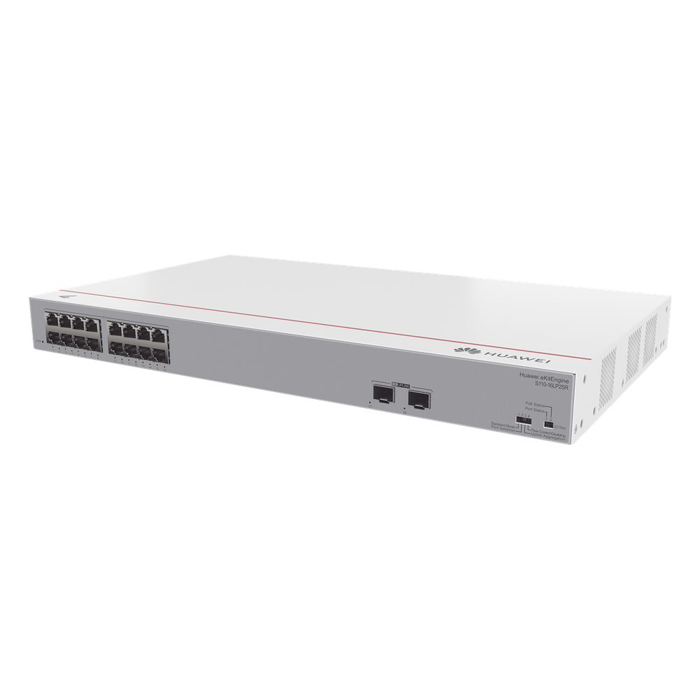 Switch Gigabit No Administrable PoE / 16 puertos 10/100/1000 Mbps (PoE) / 2 Puertos SFP Uplink / 124W