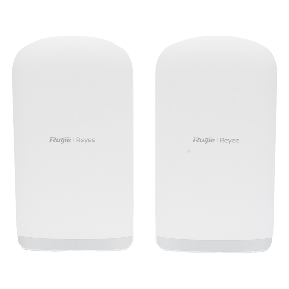 Kit Punto a Punto Ruijie RG-EST350G / Wi-Fi 5 (802.11ac Wave2) 867 Mbps / Antena 16 dBi MIMO 2x2 MU-MIMO / 3 Puertos Gigabit / Alcance 5 km (16,404 ft) / IP55 / Administración Cloud