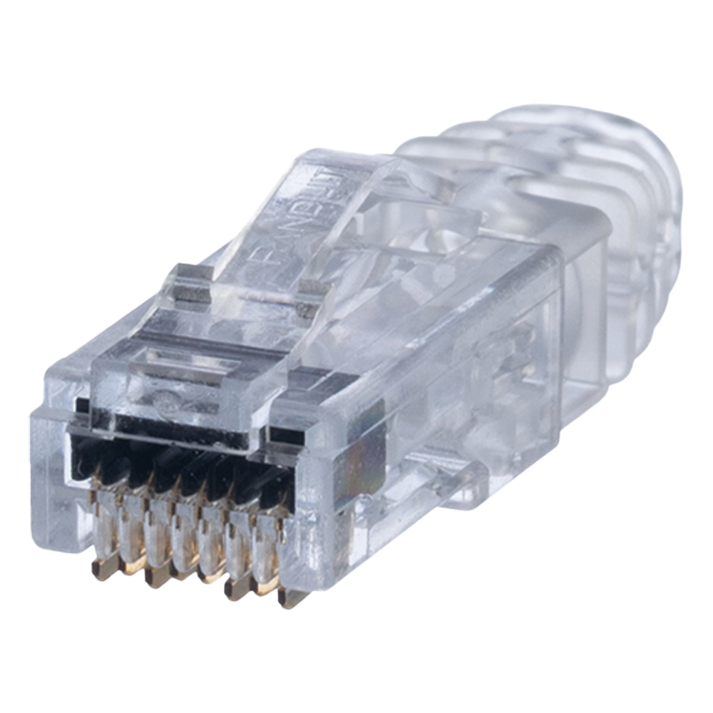 Plug RJ45 Cat6 de 3 Piezas, Para Cable UTP de Calibre 23-24 AWG, Chapado en Oro de 50 micras, Paquete de 100 Piezas