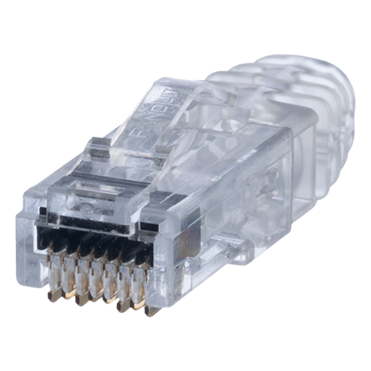 Plug RJ45 Cat6 de 3 Piezas, Para Cable UTP de Calibre 23-24 AWG, Chapado en Oro de 50 micras, Paquete de 100 Piezas