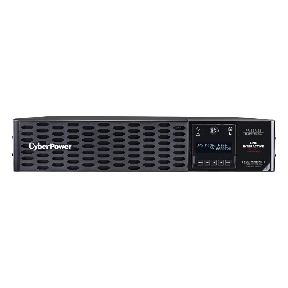 UPS de 1000 VA /1000 W, Topología Línea Interactiva, Entrada 120 Vca NEMA 5-15P, Onda Senoidal Pura, Torre o Rack 2 UR, Con 8 Tomas NEMA 5-15R