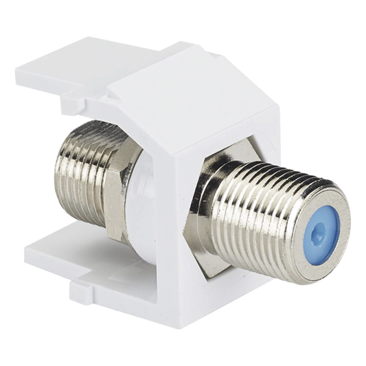 Módulo Acoplador Coaxial Tipo F, Keystone, de 75 Ohms, 3.0 GHz, Color Blanco