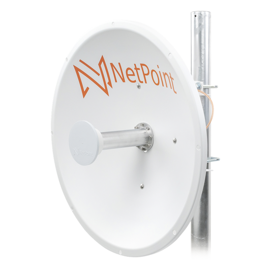 Antena Direccional de alto rendimiento / diámetro  de 60 cm / 4.9-6.4 GHz / Ganancia 30 dBi / SLANT de 45 ° y 90 ° / Ideal para 30 km / Conector N-Hembra / Montaje  y jumpers incluidos.