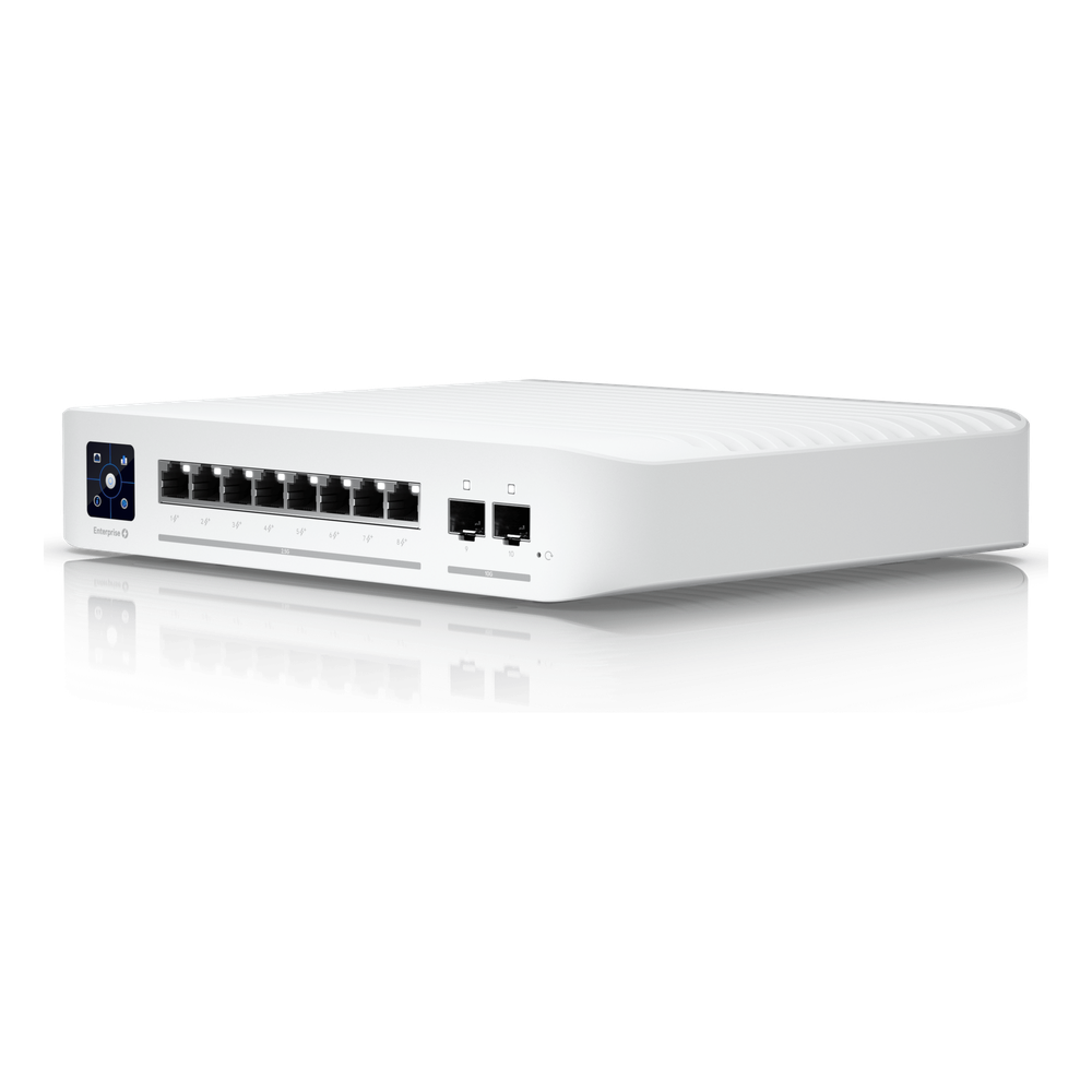 UniFi Switch Empresarial Capa 3 de 8 Puertos PoE 802.3af/at 2.5G + 2 Puertos 1/10G SFP+, 120W, Pantalla Informativa