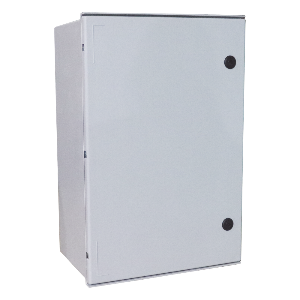Gabinete de Poliéster IP65 Uso en Intemperie (600 x 800 x 300 mm) con Placa Trasera Interior de Plástico (Incluye Chapa y Llave).
