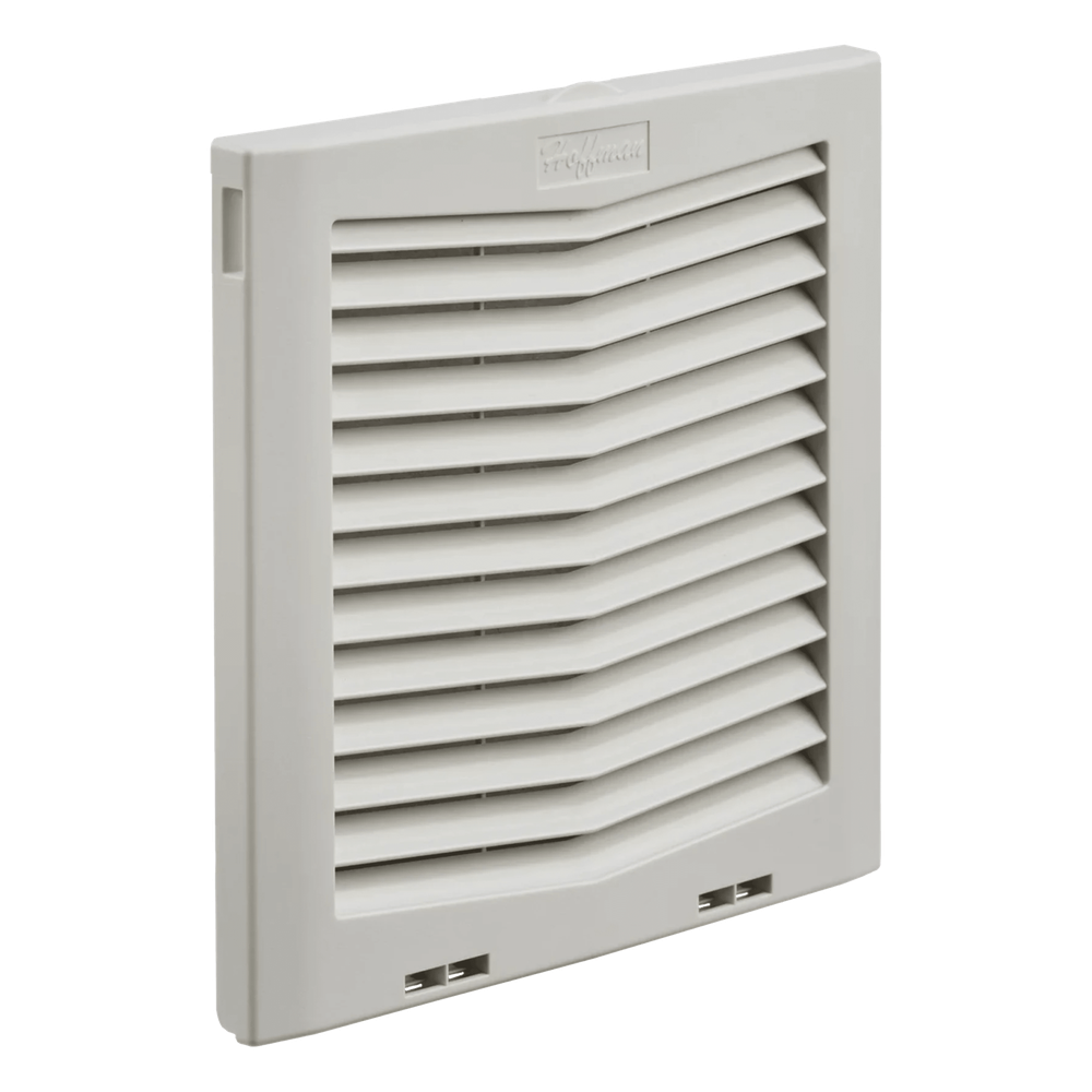 Rejilla de Escape Para Ventilador con Filtro HG, Protección IP54, Compatible con Ventiladores HF10 de 10 in, De Plástico, Color Gris Claro