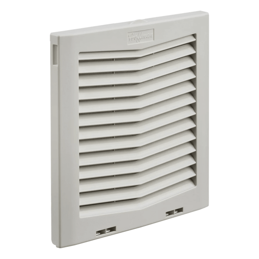 Rejilla de Escape Para Ventilador con Filtro HG, Protección IP54, Compatible con Ventiladores HF10 de 10 in, De Plástico, Color Gris Claro