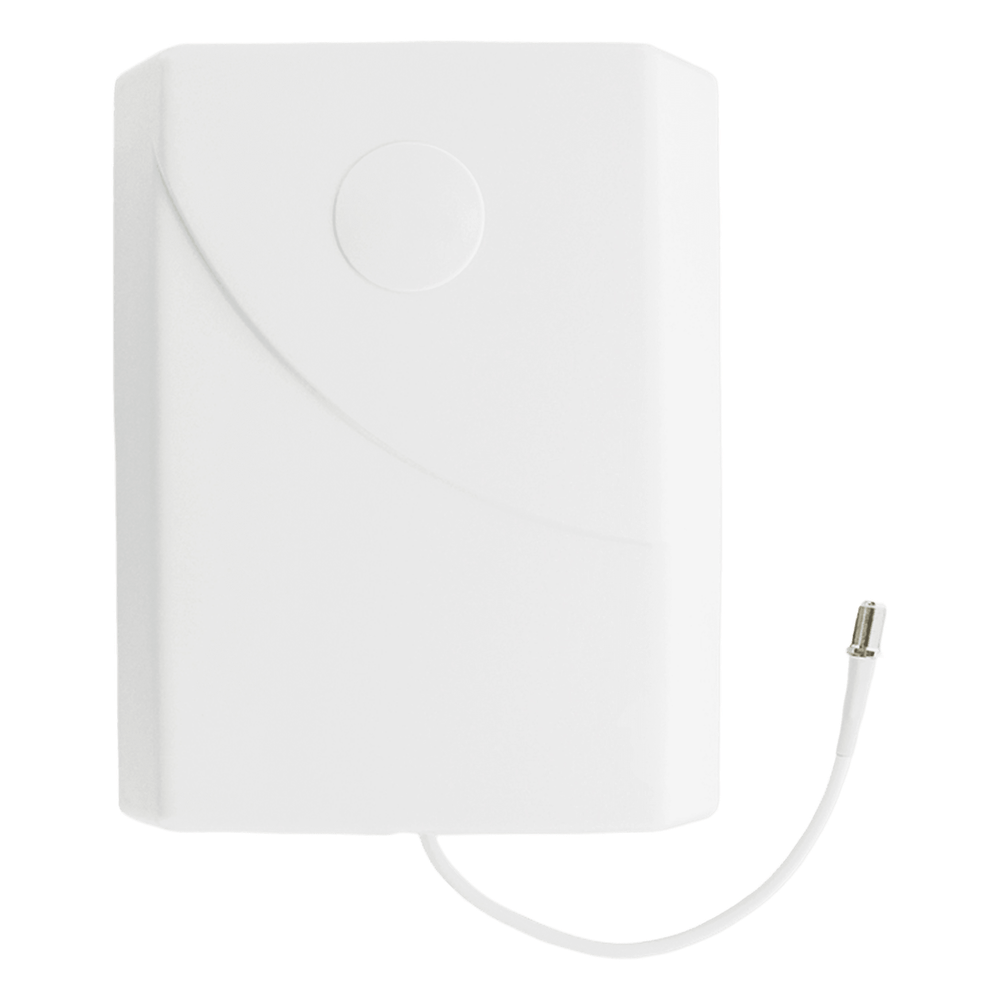 Antena Tipo Panel de Montaje en Pared, Multibanda 700-960 MHZ/ 1710-2170 MHz, 75 Ohm, conector F hembra.