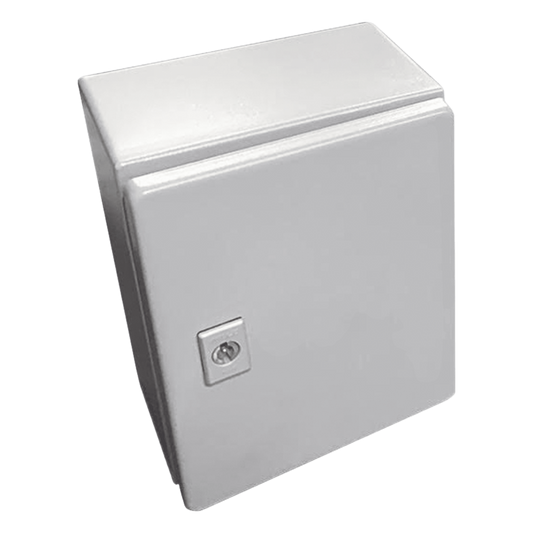 Gabinete de Acero / Nema 4 -IP 66 de 20 x 25 x 15 cm / Platina y certificado UL.