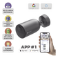 Cámara IP Inalámbrica Con Batería Recargable (Cero Cables) / 2K (3 Megapixel) / Micro SD / Detección Humana / Colores en Oscuridad / Sirena y Estrobo / 15 Mts IR / 15 Mts Luz Blanca / Exterior