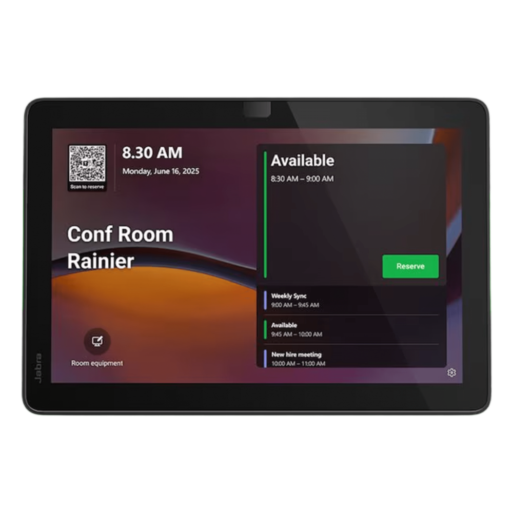 Panel de Programación de Salas / Pantalla Táctil 10.1" / Resolución 1920x1200 / Android 13 / PoE IEEE 802.3af / Wi-Fi 802.11ac / Bluetooth 5.2 / Certificado Microsoft Teams y Zoom Rooms / Barras LED de Disponibilidad / Montaje Fl