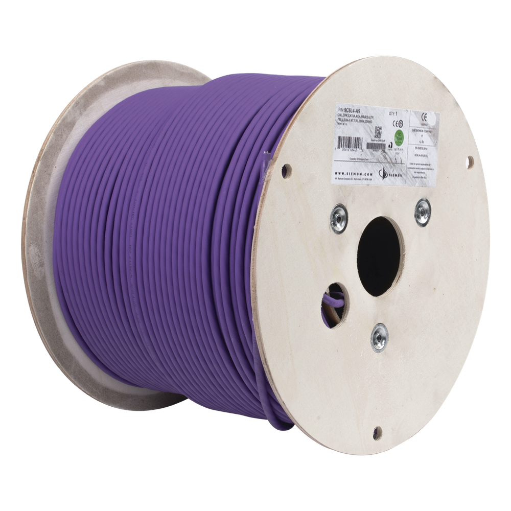 Bobina de Cable U/UTP de 4 Pares, Z-MAX, Cat6A, Soporte de Aplicaciones 10GBase-T, LS0H, Color Violeta, 305 Metros (1000 Pies)