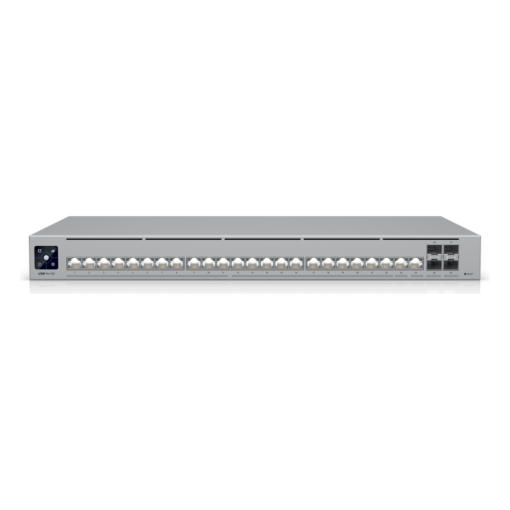UniFi Switch Pro HD Capa 3, 24 puertos Etherlighting / (22) puertos 2.5 GbE, (2) puertos 10GbE, (4) puertos 10G SFP+