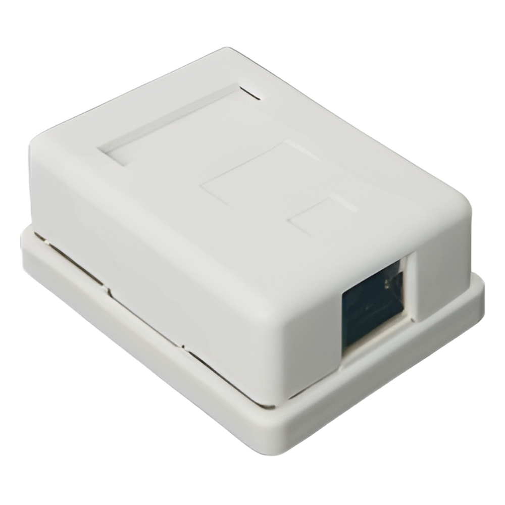 Caja de Pared con 1 Puerto Keystone, Incluye Jack STP Cat5e