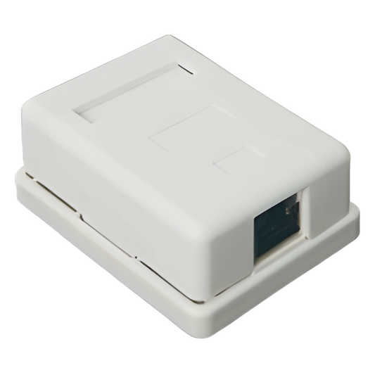 Caja de Pared con 1 Puerto Keystone, Incluye Jack STP Cat5e