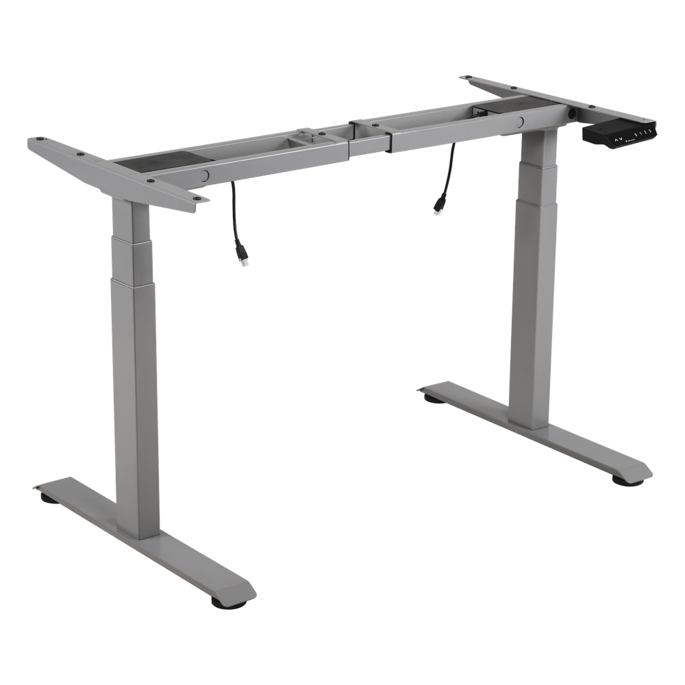 Base de Escritorio Motorizado Profesional / Altura Ajustable 60-125cm / Estructura Estable / Funcionamiento Suave / 3 Preset de Posiciones / Color Gris / Soporta hasta 100Kg de carga