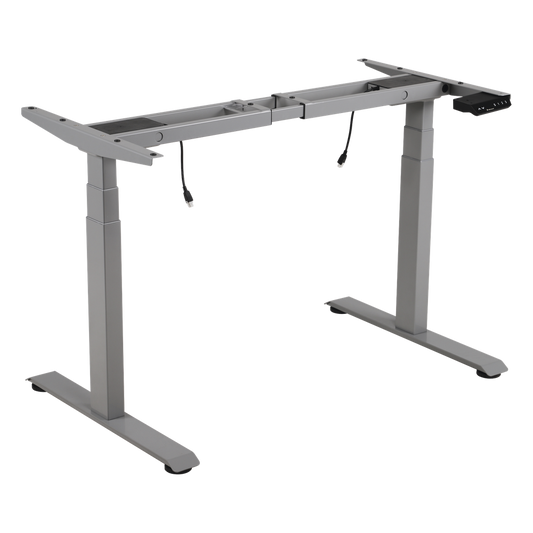 Base de Escritorio Motorizado Profesional / Altura Ajustable 60-125cm / Estructura Estable / Funcionamiento Suave / 3 Preset de Posiciones / Color Gris / Soporta hasta 100Kg de carga