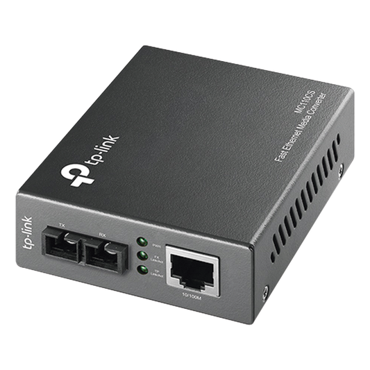 Convertidor Fibra Óptica Monomodo /  1 Puerto RJ45 10/100 Mbps / Puerto Fibra Óptica SC 100 Mbps / Hasta 20 kilometros / Plug and Play