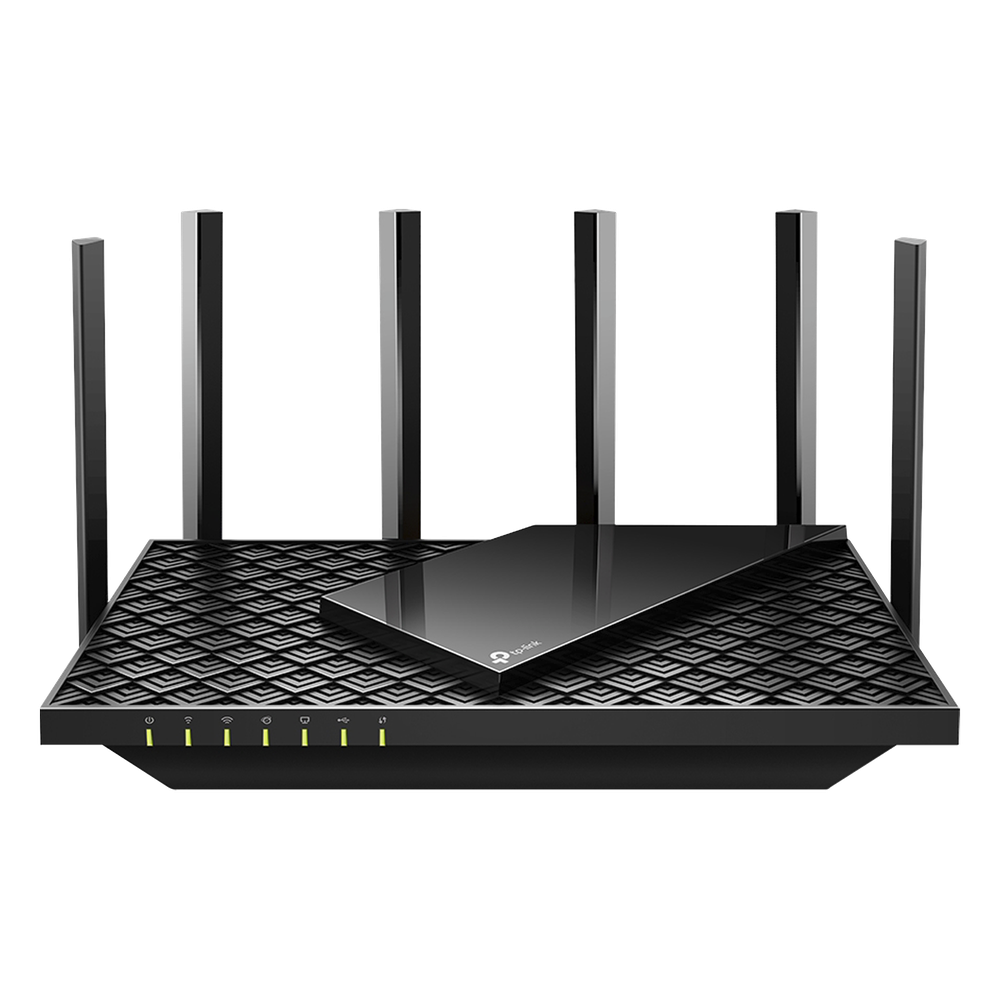 Router WiFi 6 Doble Banda / AX5400 MU-MIMO 4X4 y OFDMA / 1 puerto WAN 10/100/1000 Mbps / 4 puertos LAN 10/100/1000 Mbps / 1 puerto USB 3.0 /  6 potentes antenas / Administración App (Tether) o Página web / Protección HomeShield