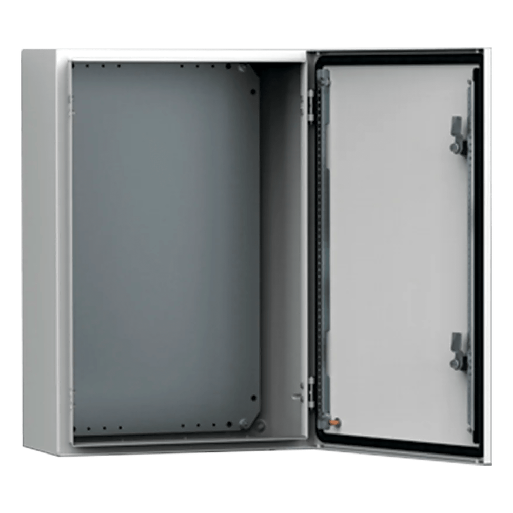 Gabinete de Uso Exterior MAS 1000 x 800 x 300 mm (39.37 x 31.50 x 11.81 in) / NEMA 4/12/13 / IP66 / IK10 / Acero Dulce 1.5 mm / Platina de Montaje Incluida / Color Gris Claro