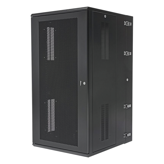 Gabinete PanZone de Montaje en Pared, de 19in, Puerta Ventilada, 26 UR, 762mm de Profundidad, Color Negro