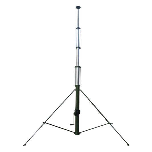 Mástil Telescópico Retraible Manual de 9 metros con Accesorios. Incluye Tripie.