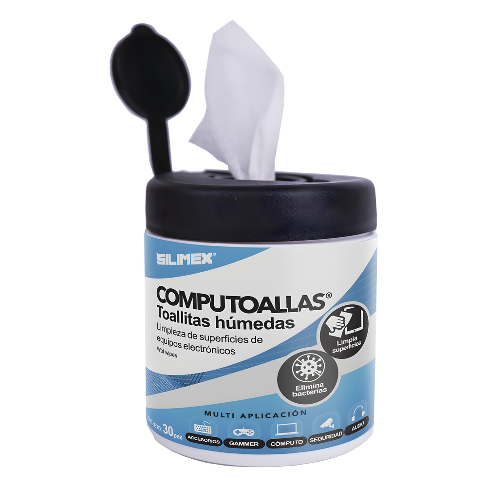 Toallas húmedas antibacteriales, para limpieza de gabinetes, equipos de cómputo, audio, vídeo y telefonía, 30 piezas