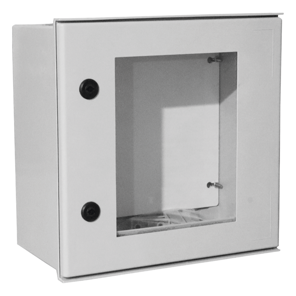 Gabinete de Poliéster IP65 Puerta Transparente, Uso en Intemperie (400 x 400 x 200 mm) con Placa Trasera Interior de Plástico (Incluye Chapa y Llave).