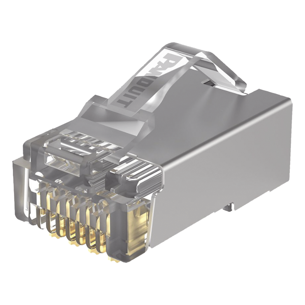 Plug RJ45 Cat5e Blindado, Para Cable UTP de Calibres 24-26 AWG, Chapado en Oro de 50 Micras, Paquete de 100 Piezas