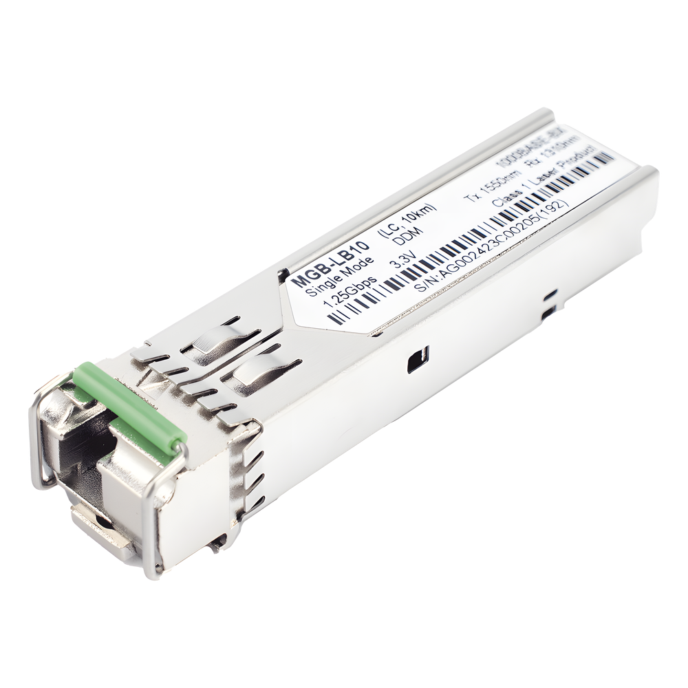 Transceptor mini-Gbic SFP 1G LC TX:1550nm RX:1310 para fibra Mono Modo 10 Km WDM, Requiere MGB-LA10