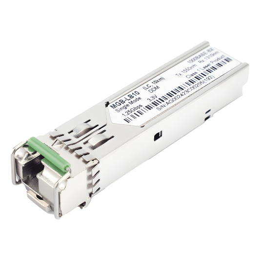 Transceptor mini-Gbic SFP 1G LC TX:1550nm RX:1310 para fibra Mono Modo 10 Km WDM, Requiere MGB-LA10