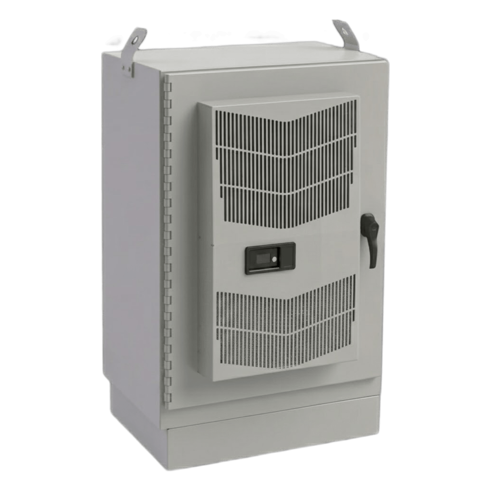 Gabinete para Exterior Tipo 4X de 22 UR / Aluminio Soldado / 1270 x 762 x 508 mm (50 x 30 x 20 in) / Exterior IP66 / Montaje Almohadilla / Aire de Precisión / Gris RAL 7035
