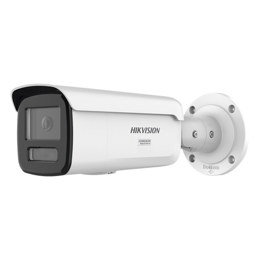 [Dual Light + ColorVu 3.0 + HikAI] Bala IP 8 Megapixel / Lente 4 mm / 60 mts IR + Luz Blanca / Exterior IP67 / Estrobo Azul y Rojo / WDR 130 dB / ACUSENSE 3.0 / Metal / NEMA 4X / ACUSEEK