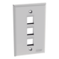 Placa de Pared Vertical, Salida Para 3 Puertos Keystone, Color Blanco