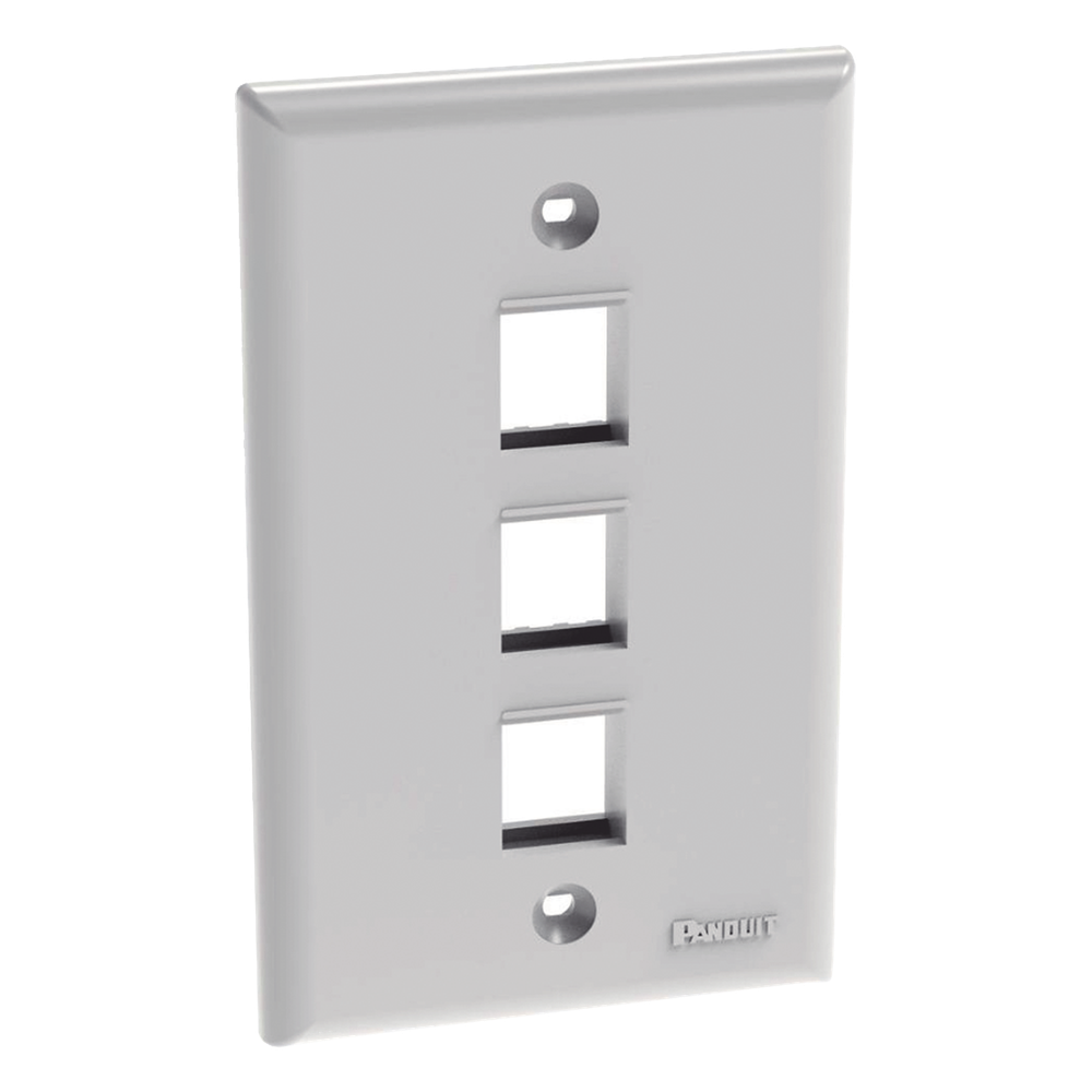 Placa de Pared Vertical, Salida Para 3 Puertos Keystone, Color Blanco