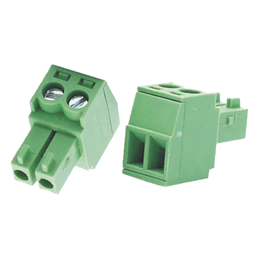 Bornera Verde Conector Macho de 3.5 mm para Paneles de Acceso, Cámaras, Múltiples Dispositivos/ 2 Tornillos