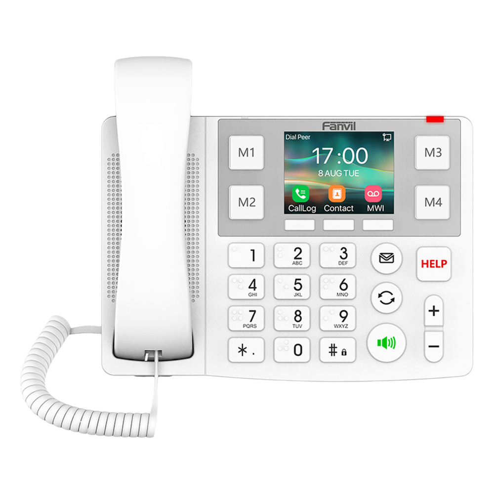 Teléfono IP Wi-Fi Botones Braille Grandes diseñado para hospitales, Asilos, Bluetooth Integrado