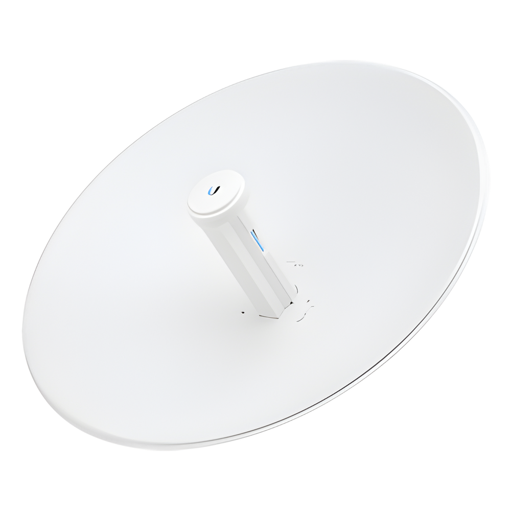 PowerBeam airMAX AC hasta 450 Mbps, frecuencia 5 GHz (5150 - 5875 MHz) con antena tipo plato de 27 dBi, radomo incluido